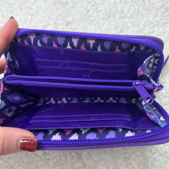 Vera Bradley Purple Zipper Wallet - Picture 3 of 8